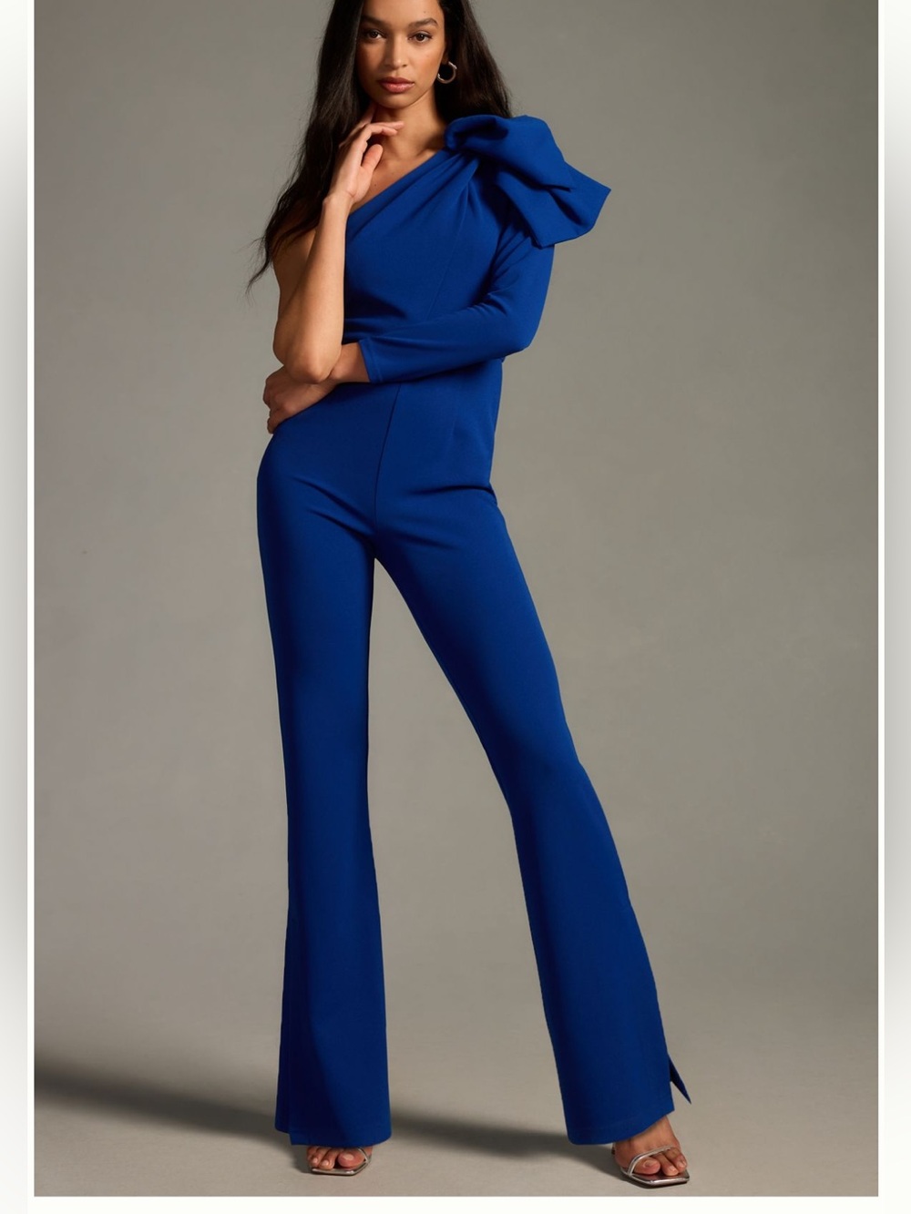 ANTHROPOLOGIE Elliatt Royal Blue Alunite One-Shoulder Jumpsuit SZ SMALL